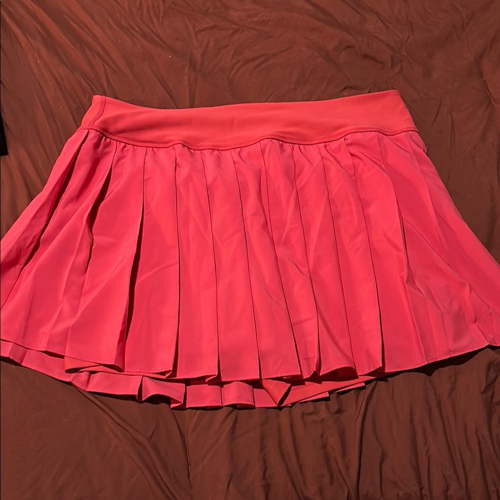 Women's 2x Red Pleated Tennis Skirt